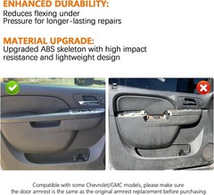 80994 Front Driver Left Side Armrest Repair for 2010-2014 Chevy Avalanche Silver