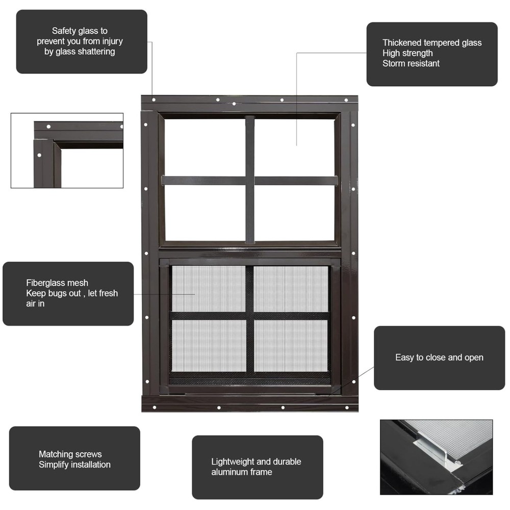 Flush Mount Shed Window Fiberglass Screen