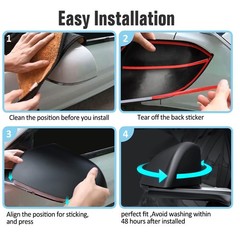 Kasato Model 3 Side Mirror Cover, Mirror Cap 2 PCS Matt Black Rearview Mirro …