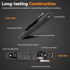 DEAL New Set of 1 Front Driver Left Side Smooth Black Exterior Door Handle