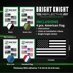 Reflective American Flag Decal Sticker, 2″ x 1″ Red White Blue Mirrored Retro-Re