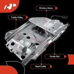 Power Window Regulator with Panel with Motor Compatible with Rear Driver(LH)