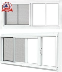 2 Pack Shed Windows, 10″x 18″ White Sliding Window Suitable for Chicken Coop, sh