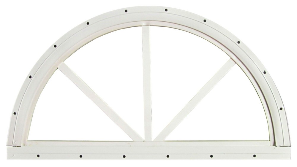 Sunburst Half Moon Shed Windows 14″, 18″, 24″, 30″ Aluminum Frame Tempered Glass