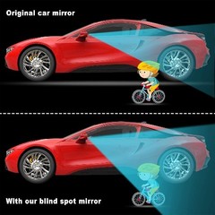 4-Piece Fan-Shaped Rear Blind Spot Mirrors, 360-Degree Rotating Wide Angle Conve