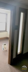 6 Foot Tall Sidelight, Frosted Translucent Glass, Oak, James Madison University