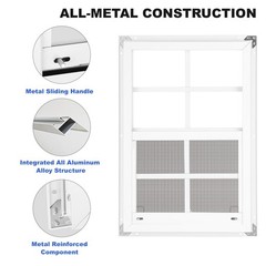 14″x21″ Shed Windows 2 Pack – Clear Tempered Glass, Metal Screen, Aluminum, Outd