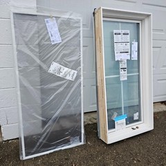 NEW: Nice Wood Home CASEMENT WINDOW w/ Aluminum Cladding & Grids 28″x56″