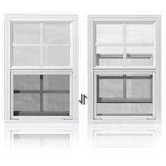 2 Pack 18″ x 23″ White Shed Windows – Flush Mount Aluminum