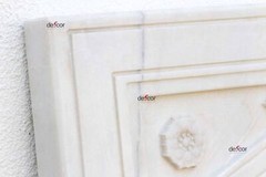 Handcarved 48″ Tall Arched Marble Panel, Moghul Style Marble Wall Panel