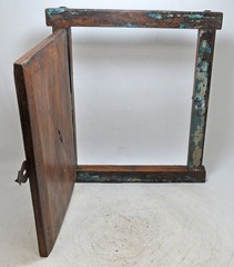 Antique Wooden Wall Décor Window Panel Frame Original Old Hand Crafted