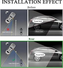 2-Pack Frameless Fan-Shaped Car Blind Spot Mirrors, HD Glass Convex 360° Rotati