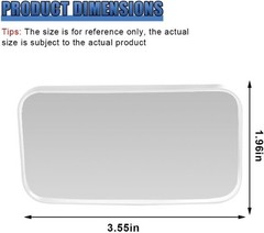 2-Pack Rectangular Blind Spot Mirrors for Cars, HD Glass Wide Angle Convex Stick