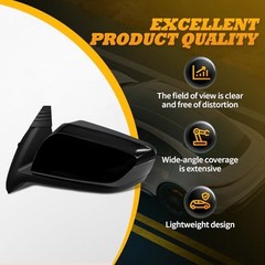 Gloss Black Driver Side Mirror Assembly Compatible with 2014-2019 Impala Left
