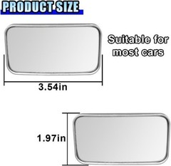 2-Pack Rectangular Blind Spot Mirrors, Adjustable 360° Rotation 3.5″ x 2″ Conve