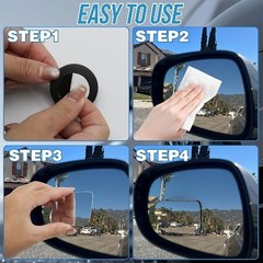 2Pcs Blind Spot Mirrors, Removable Adjustable Angle Round Wid Color: 2Pcs-Oval