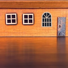 16Pcs Durable Mini Wood Window Frames for Craft Dollhouse Interior Accessories