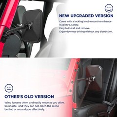 Mirrors Doors Off Compatible with Wrangler, No Vibrate & Wobble Side View M