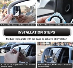 2 PCS Frameless Fan-shaped Convex Blind Spot Mirrors, Adjustable HD Glass for As