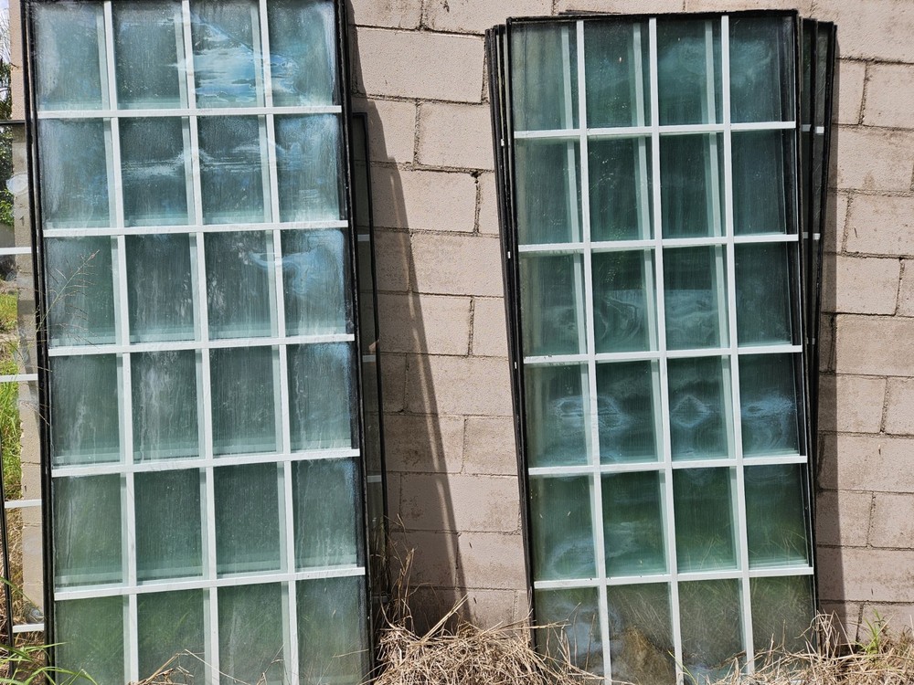 Large Double Pane Windows With Interior Lattice 92″ X 34″