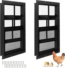 10″x18″ 2 Pack Shed Transom Windows, White Fixed Window with Tempered Glass,