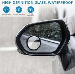 2 Inch Adjustable Blind Spot Mirror with Frame, HD Glass Ro Size: 2 Pack Black