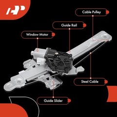 Rear Driver Side Power Window Regulator with Motor (2-Pin) | Compatible with