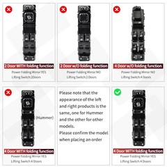 15883320 Front Driver Side Power Window Switch with Folding 15883320 Switch