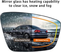 Door Mirror Heated, Mirror Glass Replacement Compatible with Golf MK5 Plus 2004-