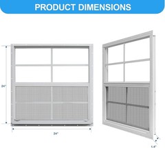 Durable 24×24 Shed Windows with Tempered Glass – Pack of 2