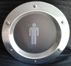 PORTHOLE VISION MATTE TOILET STAINLESS STEEL PANELS FOR DOORS phi 350 mm