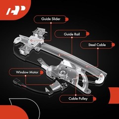 Electric Power Window Regulator with Motor Compatible with Front Driver (LH)