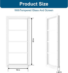 10″x23″ Tempered Glass Fixed Shed Windows – 2 Pack for Outdoor Buildings