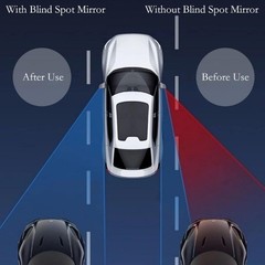 2Pcs Square Blind Spot Mirrors, 360-Degree Adjustable Wide Angle Convex Rearview