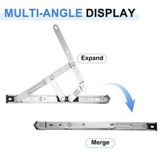 4Pcs Casement Window Hinge, 12-inch Stainless Steel Friction Stay Hinges
