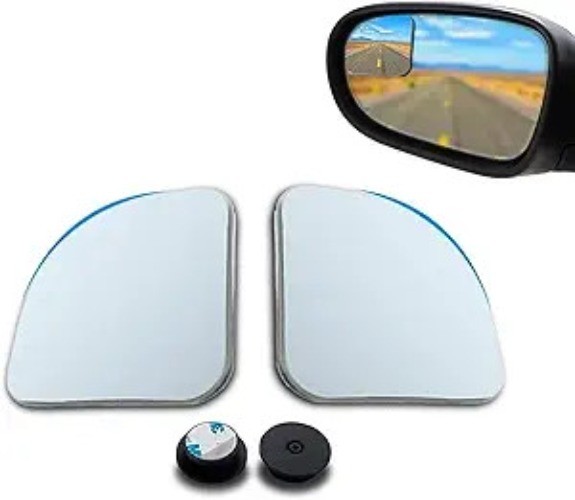 2-Pack Frameless Convex Blind Spot Mirrors, HD Fan-Shaped Glass for Car SUV Truc