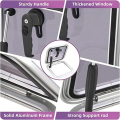 12.7″ Square Anodized Aluminum Boat Deck Hatch & Lid Porthole Portlight Window
