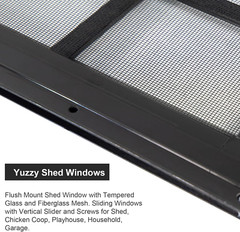 24″ X 27″ Shed Windows with Tempered Glass and Fiberglass Screen, 2 Pack Small S