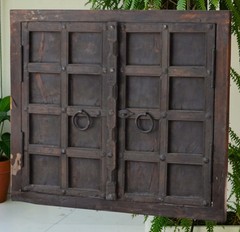 Antique Wooden Large Size Wall Décor Window Panel Frame Original Old Fine Craft