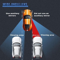 2PCS Framed Oval Blind Spot Mirrors for Car, Universal 360° Adjustable Stick-on