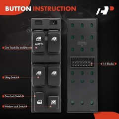 Master Power Window Switch Compatible with Kia Sorento 2005-2006, Front Left