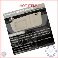 NHILES Left Driver Side Sun Visor Fits for Toyota Camry 2007-2011