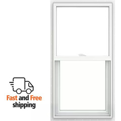 V-2500 Series 29.5 In. X 53.5 In. Single Hung Vinyl Low-E White Nail Fin Frame T