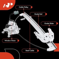 Electric Power Window Regulator with 2-Pin Motor Compatible with Infiniti G25