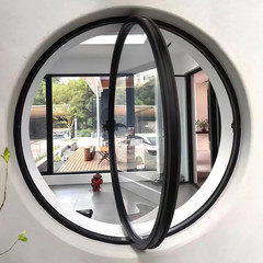 23.6″ Round Rotating Pivot Window Tempered Glass Flush Mount Metal Frame NEW
