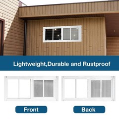 Sliding Shed Windows 2 Pack 10″x23″ Tempered Glass with Screen for Coop, Garage,