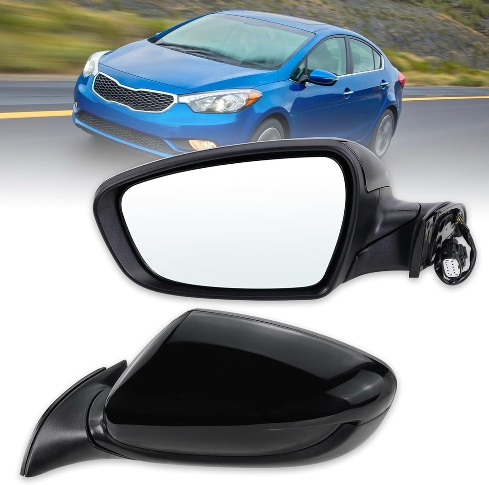Left Driver side Mirror Compatible with 2014 2015 2016 Kia Forte L-5Pins Black