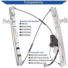 748-525 Power Window Lift Regulator with Motor/ 6 Front Right Passenger Side