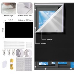 100% Blackout Roller Shades No Tools No Drill Cordless Blinds for Window Bedroom