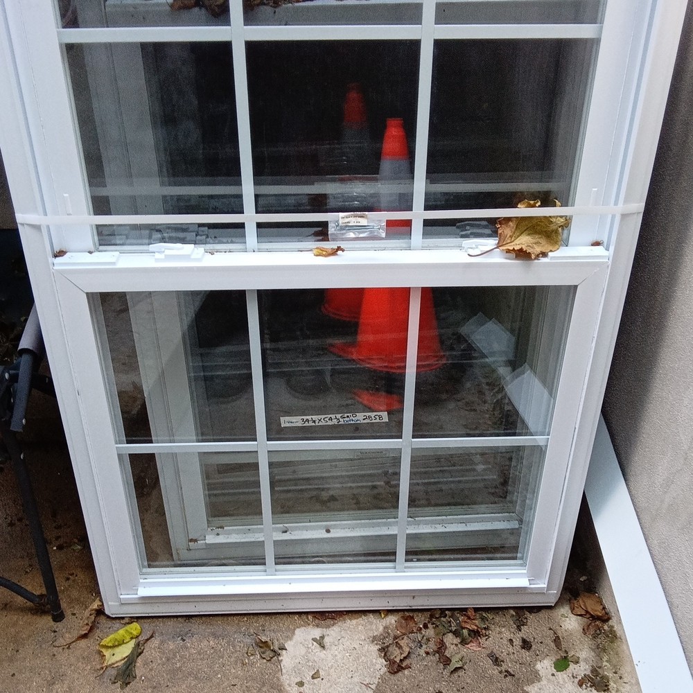 White Vinyl Double-Hung Home Window 54×34 Double-Pane Clear Glass Colonial GBG